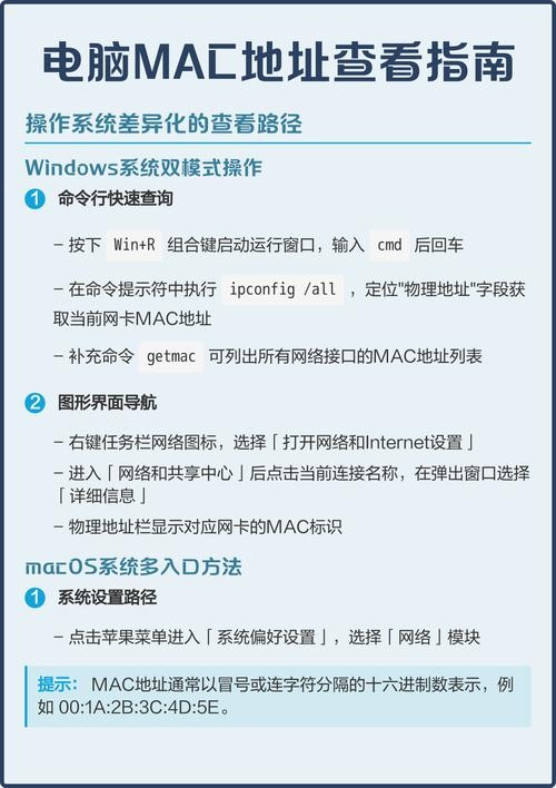 查询电脑MAC地址的命令详解插图